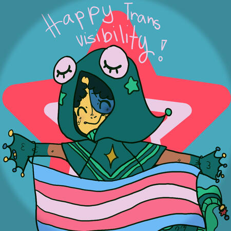 a drawing I made for trans visibility day.